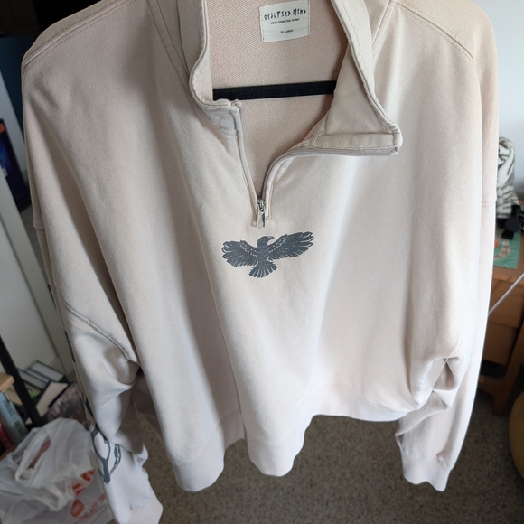 Octopied Mind "Adapting" Cropped Half-Zip Pullover Sweatshirt 3x - Picture 3 of 4